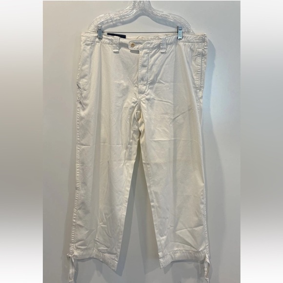 NWT Polo‎ Ralph Lauren White CottonVarsity Pants Men’s Size 40X30